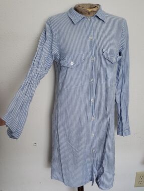 RARE!!! GREEK DESIGNER GREGORY GRIGOROPOULOS STRIPED COTTON SHIRT DRESS SZ M